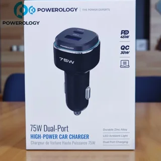 شارژر فندکی پاورولوژی A+C PORT WITH C TO C CABLE 75W