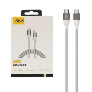 کابل شارژ 1.2 متری فست QCY Type-C To Type-C مدل DC22 100W