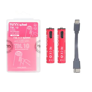 باتری نیم قلم شارژی TSCO Type-C AAA مدل TBL 10 - بسته 2 عددی