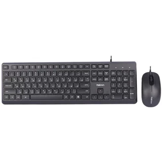 کیبورد و ماوس هترون مدل HKC215، سوییچ ممبران، Full-size