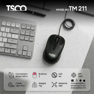 ماوس با سیم تسکو مدل TM 211 102374154