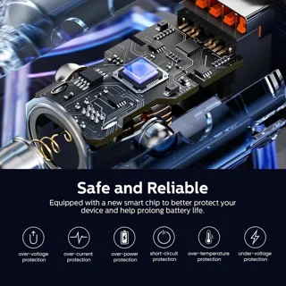 شارژر فندکی 30 وات 2 پورت فیلیپس مدل DLP5522C 102251391
