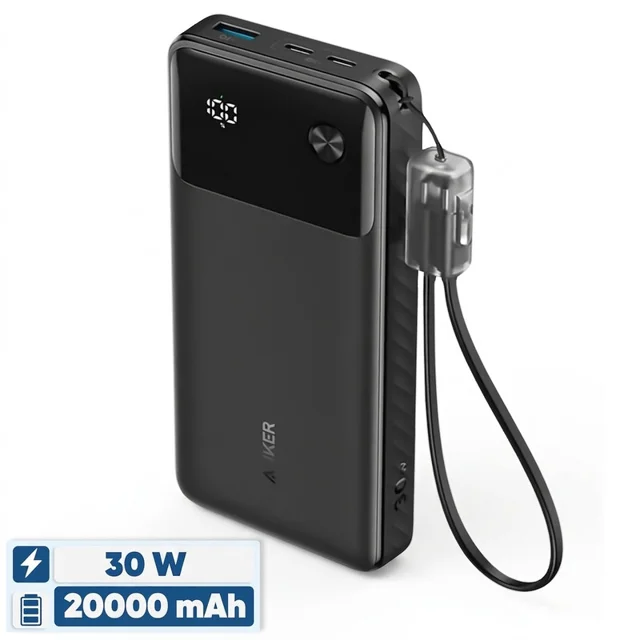 پاوربانک 30 وات انکر مدل A1384 ظرفیت 20000 میلی آمپر ساعت به همراه کابل USB-C 102468589