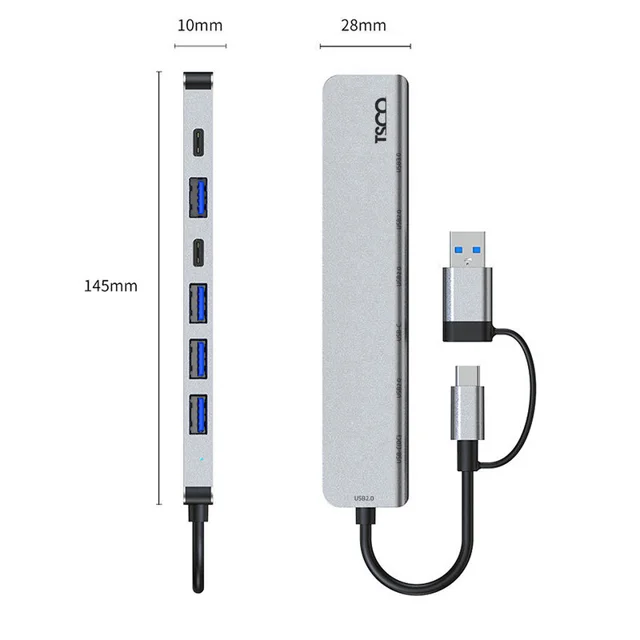 هاب USB هفت پورت تسکو تایپ سی مدل THU 1148 102475819