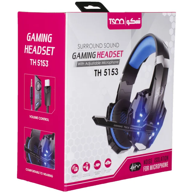 هدست گیمینگ تسکو مدل TH 5153 بدون قابلیت نویز کنسلینگ، درگاه USB، دارای میکروفون قابل چرخش 102413171