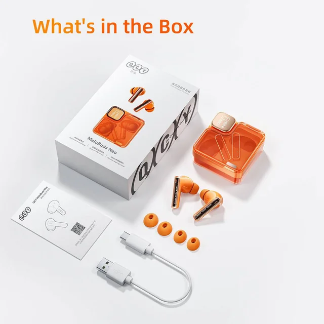 هدفون بلوتوثی کیو سی وای مدل MeloBuds Neo بدون قابلیت نویز کنسلینگ، درگاه شارژ USB Type-C، 101989587