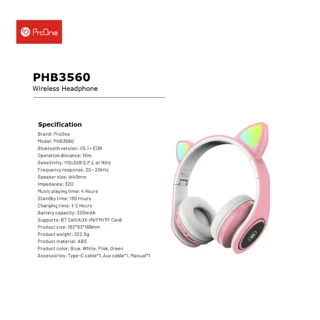 هدفون بلوتوثی پرووان مدل PHB3560 102163116