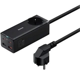 شارژر رومیزی باسئوس مدل Power Combo 65W به همراه کابل USB-C